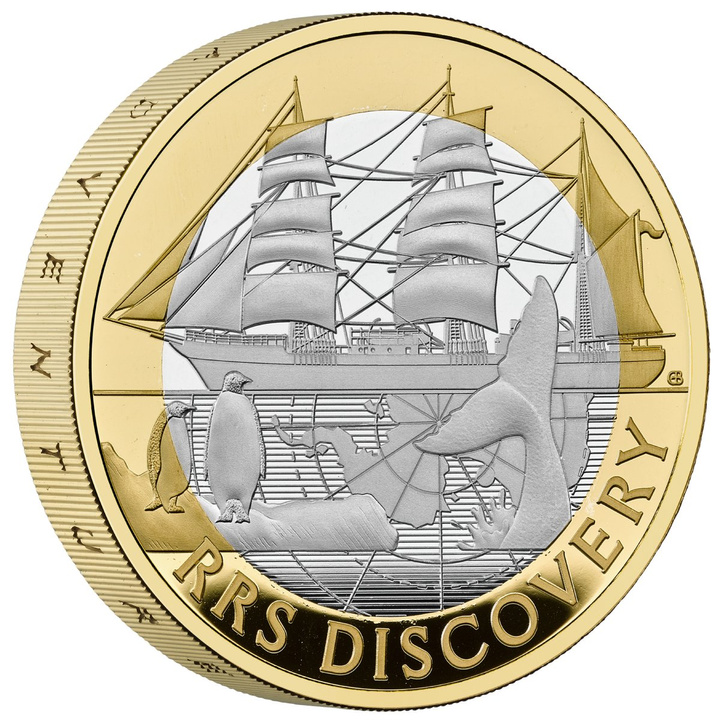 RRS Discovery £2 Gold Plated Silver 2025 Proof Piedfort