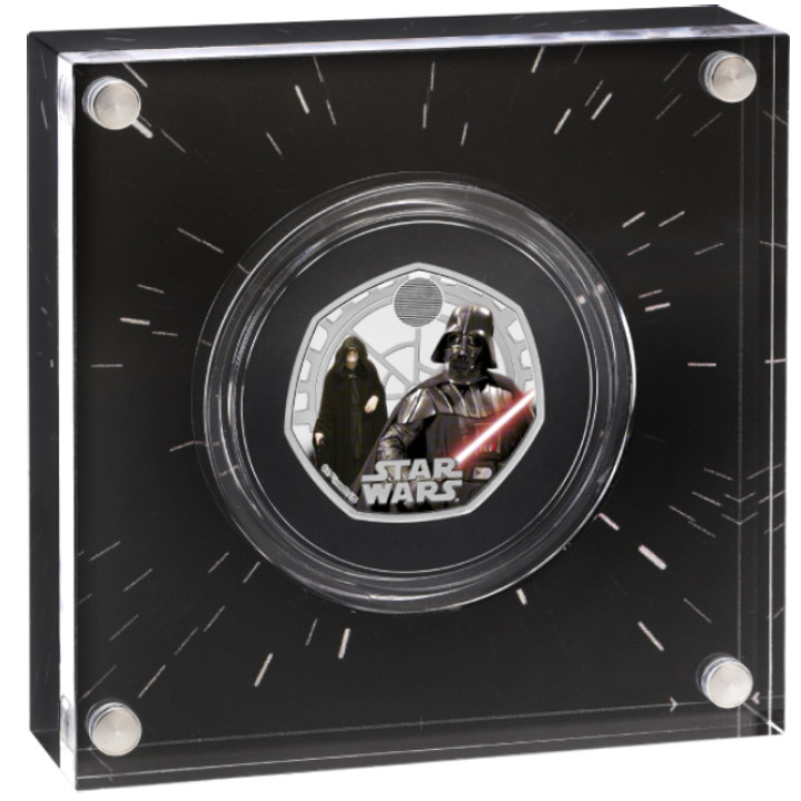 Star Wars: Darth Vader y el Emperador Palpatine 50p Plata de color 2023 Proof