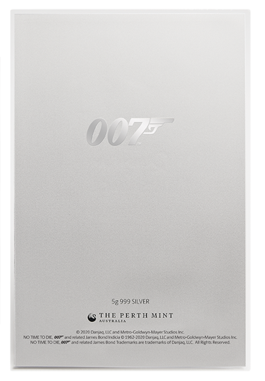 Filmplakát: 007 James Bond – No Time to Die 5 gramm ezüst 2020 (ezüstfólia)