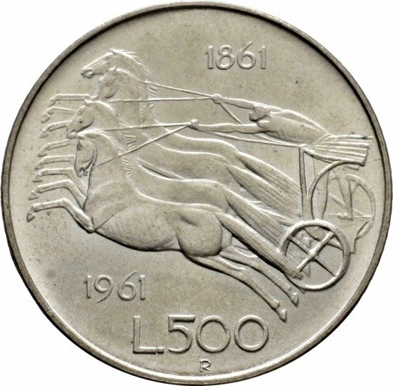 Italia, 500 Lira Plata - Año aleatorio