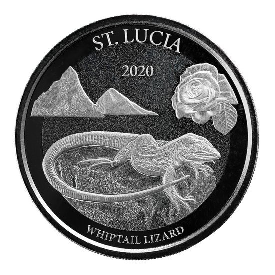 St. Lucia: Whiptail Lizard 1 oz Silver 2020
