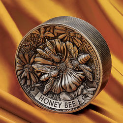 Honey Bee 2000 gramów Srebra 2024 High Relief Antiqued Coin