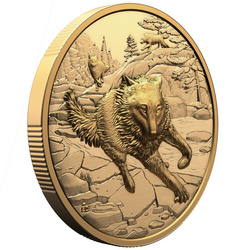 Canada: Great Hunters – Šedý vlk 200 CAD Zlato 2025 Proof Ultra High Relief