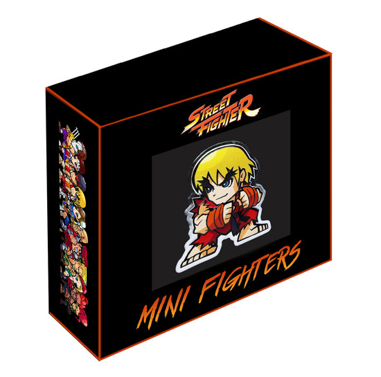 Street Fighter: Mini Fighter Ken barevný 1 unce stříbra 2021 Proof