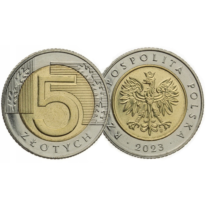 Banca Națională a Poloniei 5 zl din săculețul monetăriei Monedă 2023 UNC