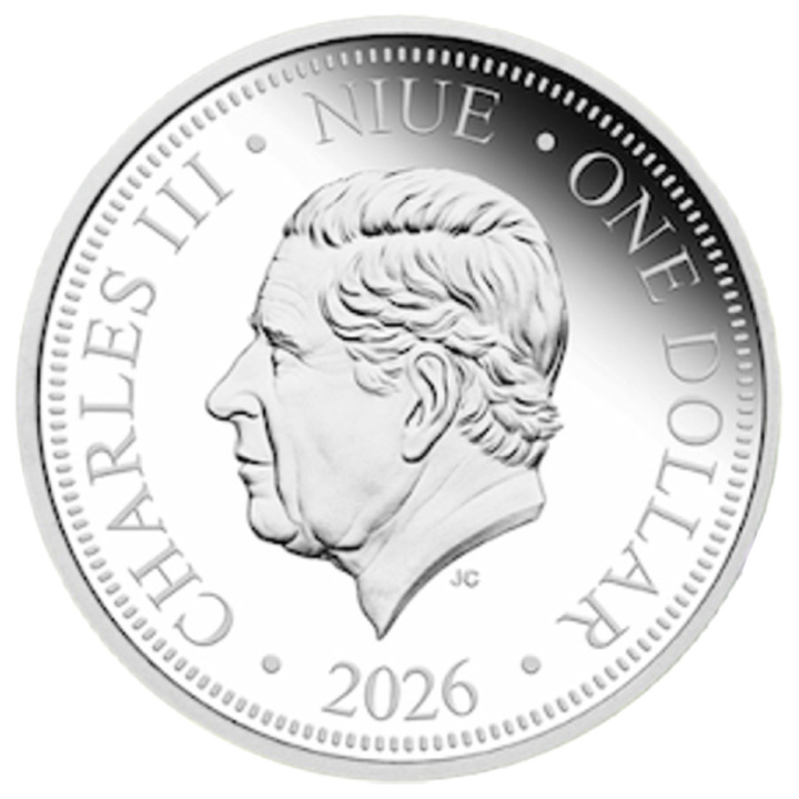 Stříbrná mince Mláďata mýtických bytostí - Mládě jednorožce kolorovaná 1/2 unce stříbra 2026 Proof