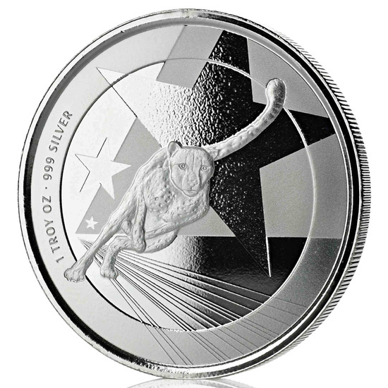 Camerún: Guepardo 1 oz Plata 2019 Prooflike