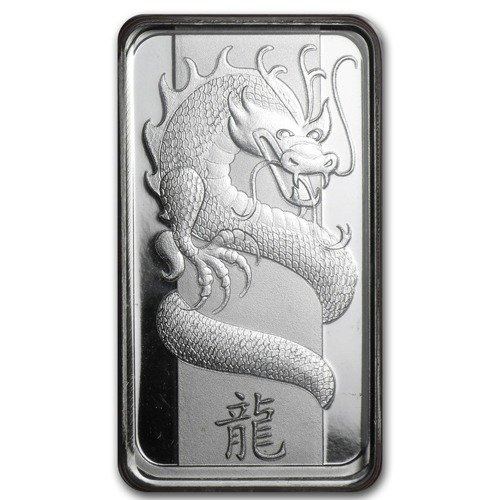 Lingotto d'argento da 10 grammi serie Lunar Anno del Drago
