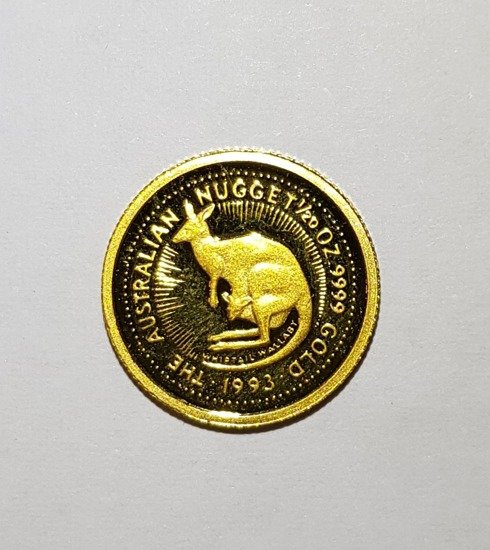 Australisches Känguru- Nugget 1/20 oz Gold 1993 PROOF
