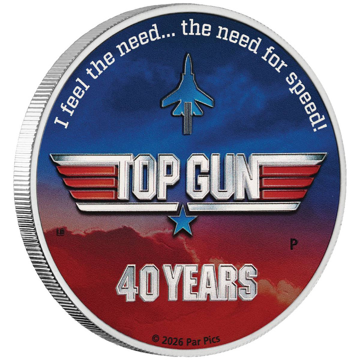 Top Gun 40 éve színezett 1 oz ezüst 2026