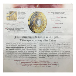 Monnaie en Argent Bénin : Euro Introduction dorée 10 000 Francs 2002 Proof