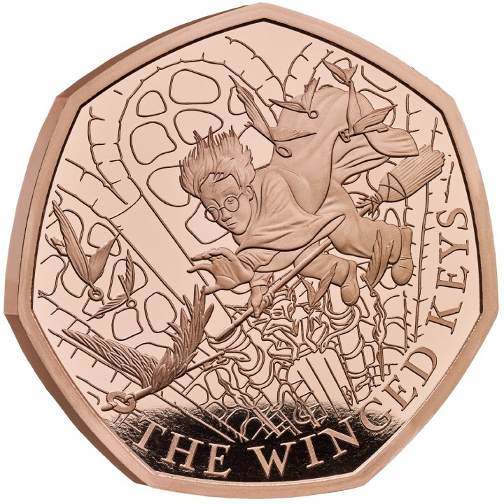 Harry Potter: Winged Keys 50p Złoto 2024 Proof