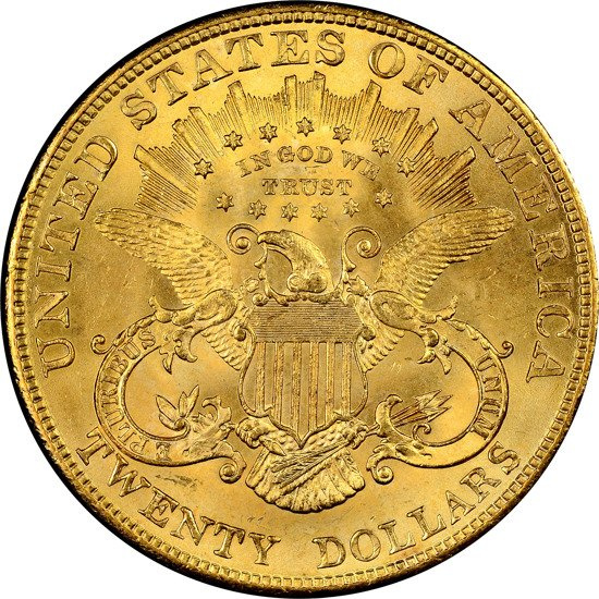 Liberty Head Double Eagle Złoto 20 Dollar 1904 NGC MS62