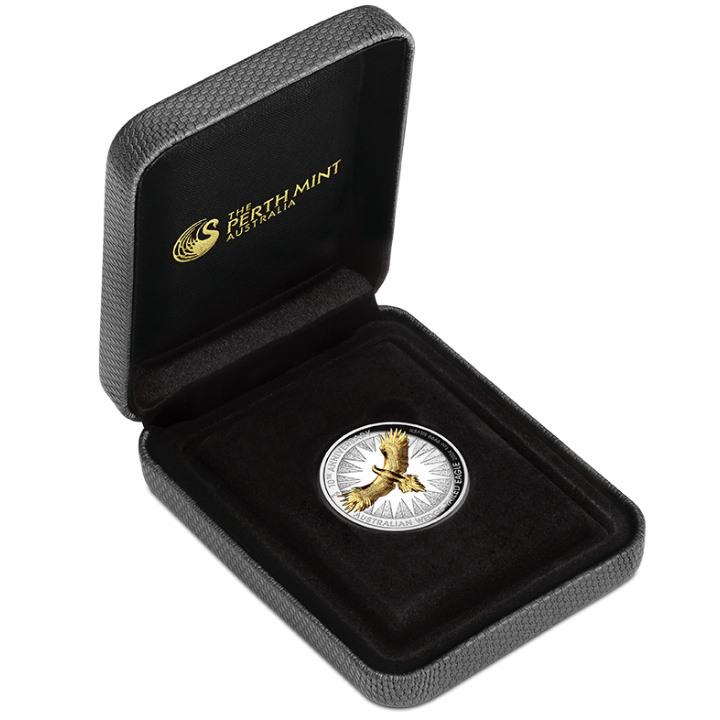 Orzeł Australijski 10. rocznica pozłacany 1 uncja Srebra 2024 Proof High Relief