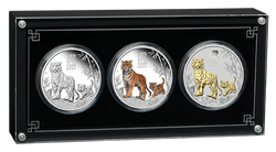 Lunar III: A tigris éve - Érmekészlet 3x1 oz ezüst 2022