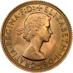 Złoty Suweren- Elżbieta II 1957-1968