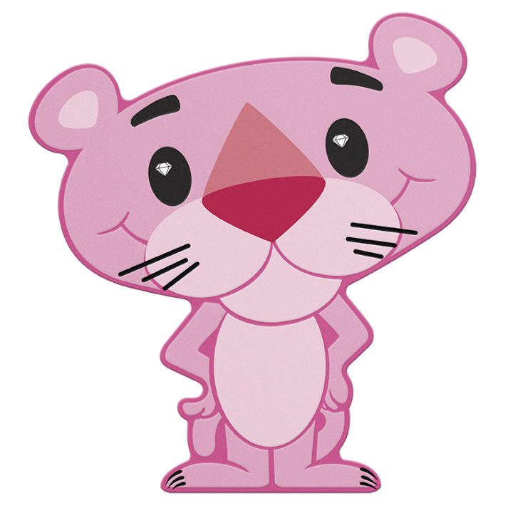 Tuvalu: Rózsaszín párduc színes 60. évforduló 1 uncia ezüst 2024 vert mini érme