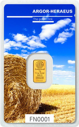 4 x 1 grammo Lingotto d'oro Following Nature Argor - Heraeus