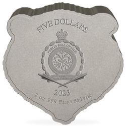 Niue: Fierce Nature - Grizzly Bear 2 oz Silver 2023 Antique Finish