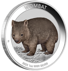Australian Wombat coloured 1 oz Silbermünze 2022
