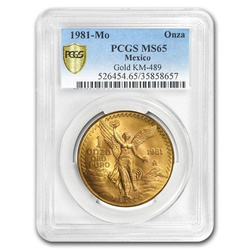 Mexicana Diosa de la Libertad 1 oz Oro 1981 MS65 NGC