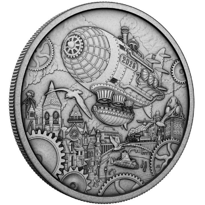 Srebrna Moneta Canada: A Whimsical Tale - Blimp 3 uncje Srebra 2026 Antiqued Coin