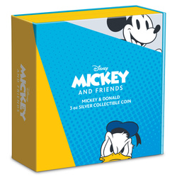 Niue : Disney Mickey & Friends - Donald Duck et Mickey Mouse colorée 3 onces d'argent 2023 Proof