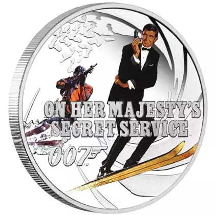 Tuvalu: On Her Majesty's Secret Service kolorowany 1/2 uncji Srebra 2021 Proof