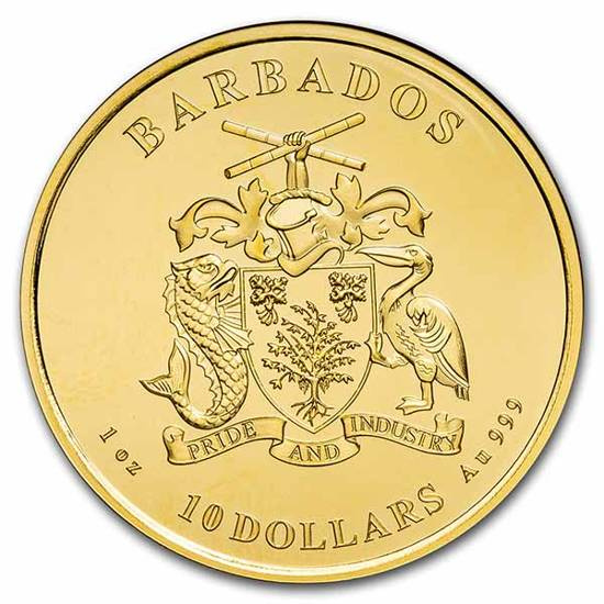 Barbados: Ośmiornica 1 uncja Złota 2021