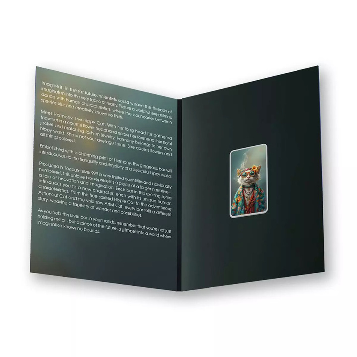 Sztabka The Holy Land Mint - Human Cats - Harmony kolorowana 1 uncja Srebra 2025