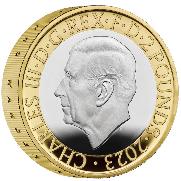 Celebrazione della vita e dell'opera di JRR Tolkien £2 pozłacany Srebro 2023 Proof Piedfort