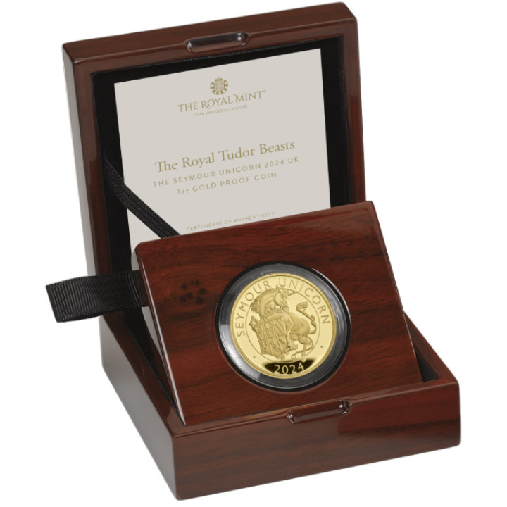 The Royal Tudor Beasts: The Seymour Unicorn 1 oz Oro 2024 Proof