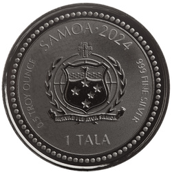 Samoa: Anno del Dragone 1/2 oncia d'argento 2024 Rodio nero