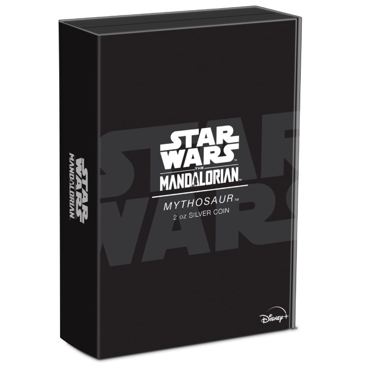Niue: Star Wars The Mandalorian - Mythosaur 2 oz Silber 2023 Antiqued Shaped Coin