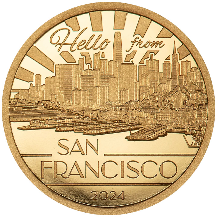 Îles Cook : Big City Lights - San Francisco 0,5 gramme d'or 2024 Proof