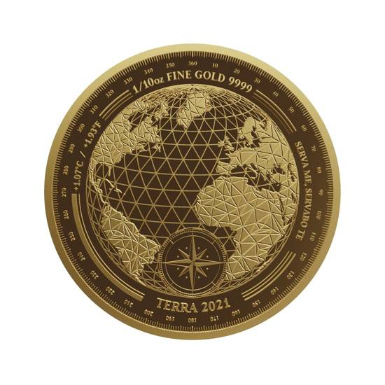 Tokelau: Terra 1/10 oncia d'oro 2021 Prooflike