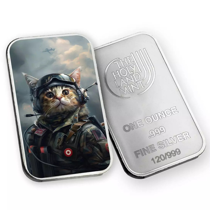Sztabka The Holy Land Mint - Human Cats - Sarge kolorowana 1 uncja Srebra 2025