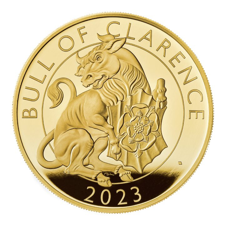 The Royal Tudor Beasts: The Bull of Clarence 5 oz Gold 2023 Proof