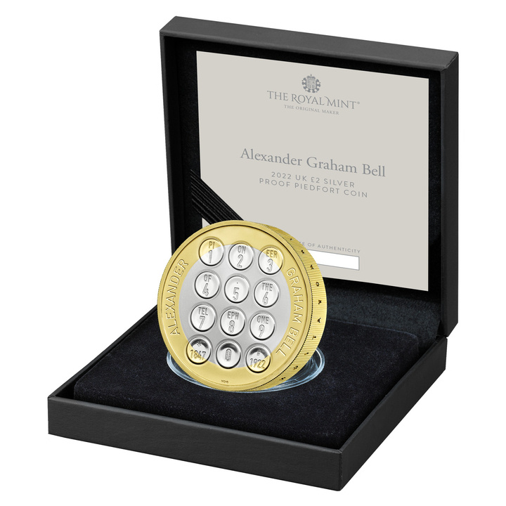 Alexander Graham Bell Plata 2022 Proof Piedfort Coin