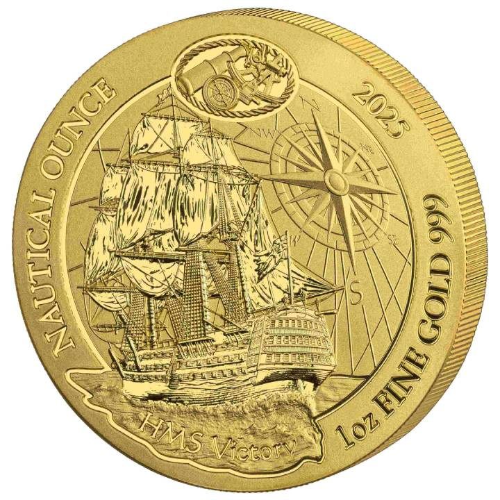 Rwanda: Nautical Ounce - HMS Victory 1 oz Gold 2025 Coin