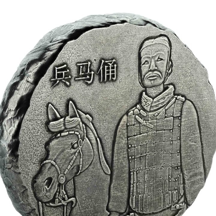 Fiyi: Guerreros de Terracota 5 oz Plata 2019 Antiqued Coin