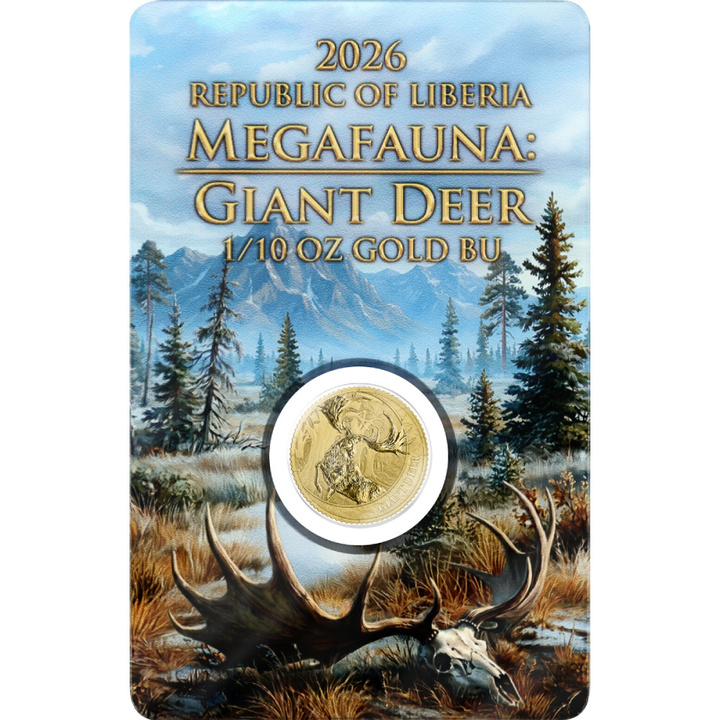 Złota Moneta Germania Mint: Megafauna - Giant Deer 1/10 uncji Złota 2026