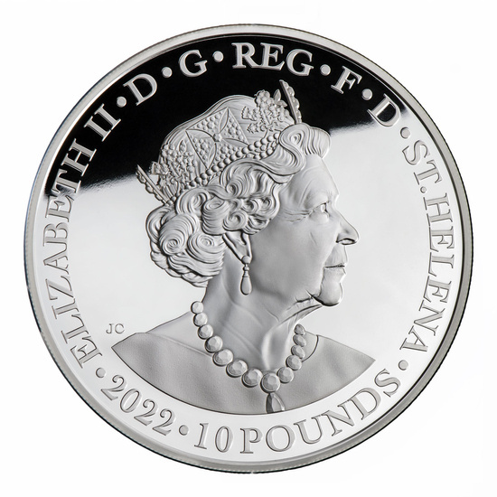 Santa Helena: Diosa - Hera y el Pavo Real 10 oz Plata 2022 Proof