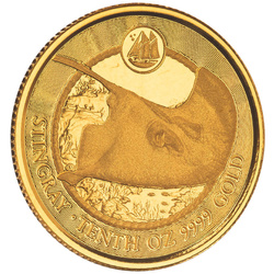 Cayman Islands: Stingray 1/10 oz Gold 2023 Prooflike