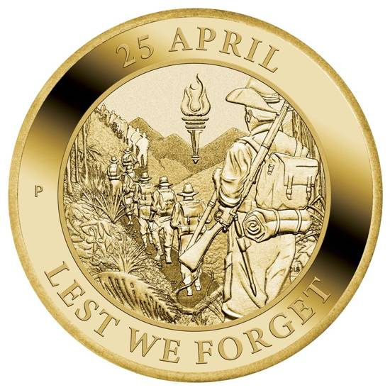Anzac Day 13,5 grame bronz aluminiu 2022 (monedă în carton bej-gri)