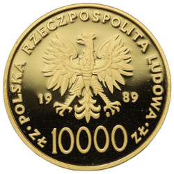 Moneda de Oro Juan Pablo II 10 00 Zlotys 1 onza de Oro 1989 Proof