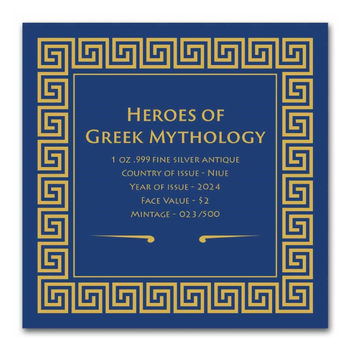 Niue: Heroes of Greek Mythology - Perseus 1 uncja Srebra 2024 Antiqued Coin