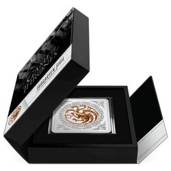 Game of Thrones - Targaryen Sigil kolorowany 1 uncja Srebra 2022 Proof