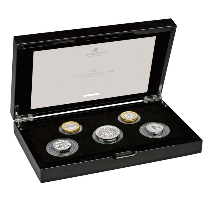 Zestaw 5 monet Wielka Brytania Srebro 2023 Proof Piedfort Commemorative Coin