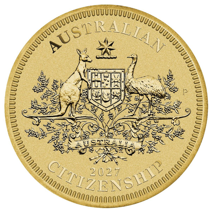 Australské občanství 1 AUD 2027 mince na kartě